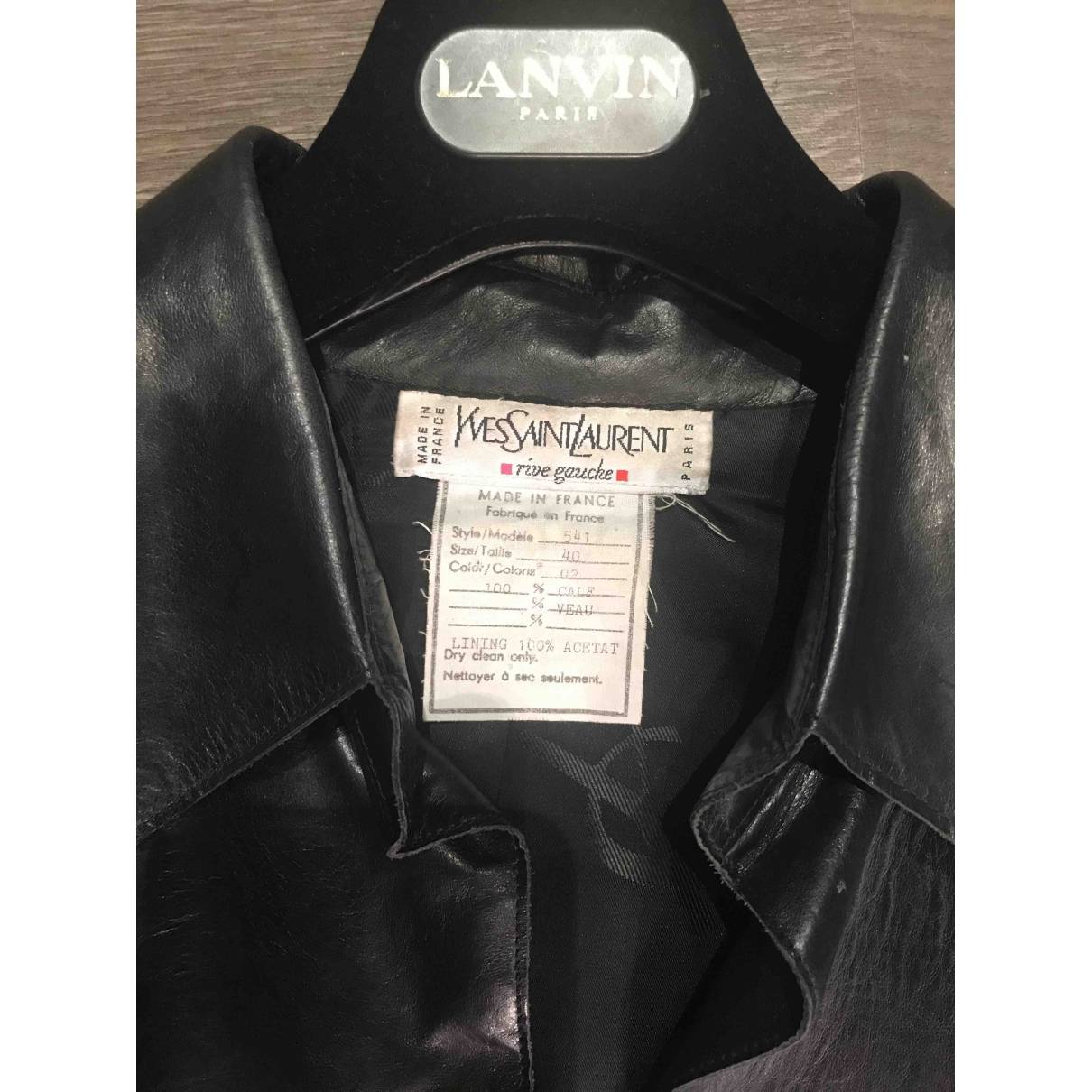 Leather jacket Yves Saint Laurent Black size 40 FR in Leather