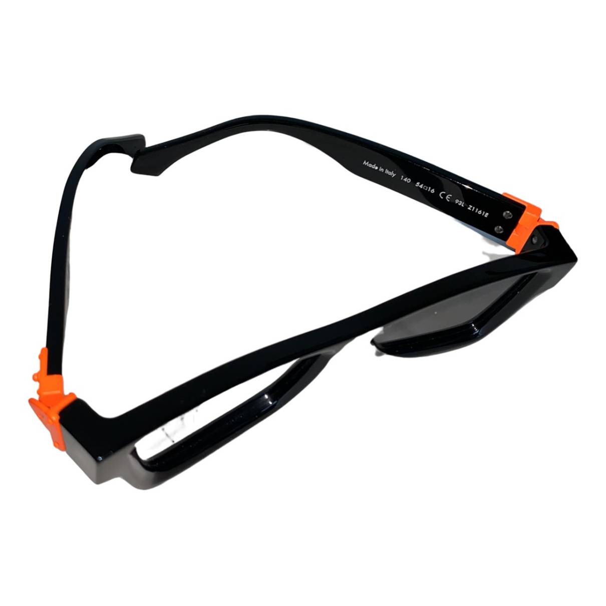 Louis Vuitton Black Angular Frame Sunglasses with Orange Detail
