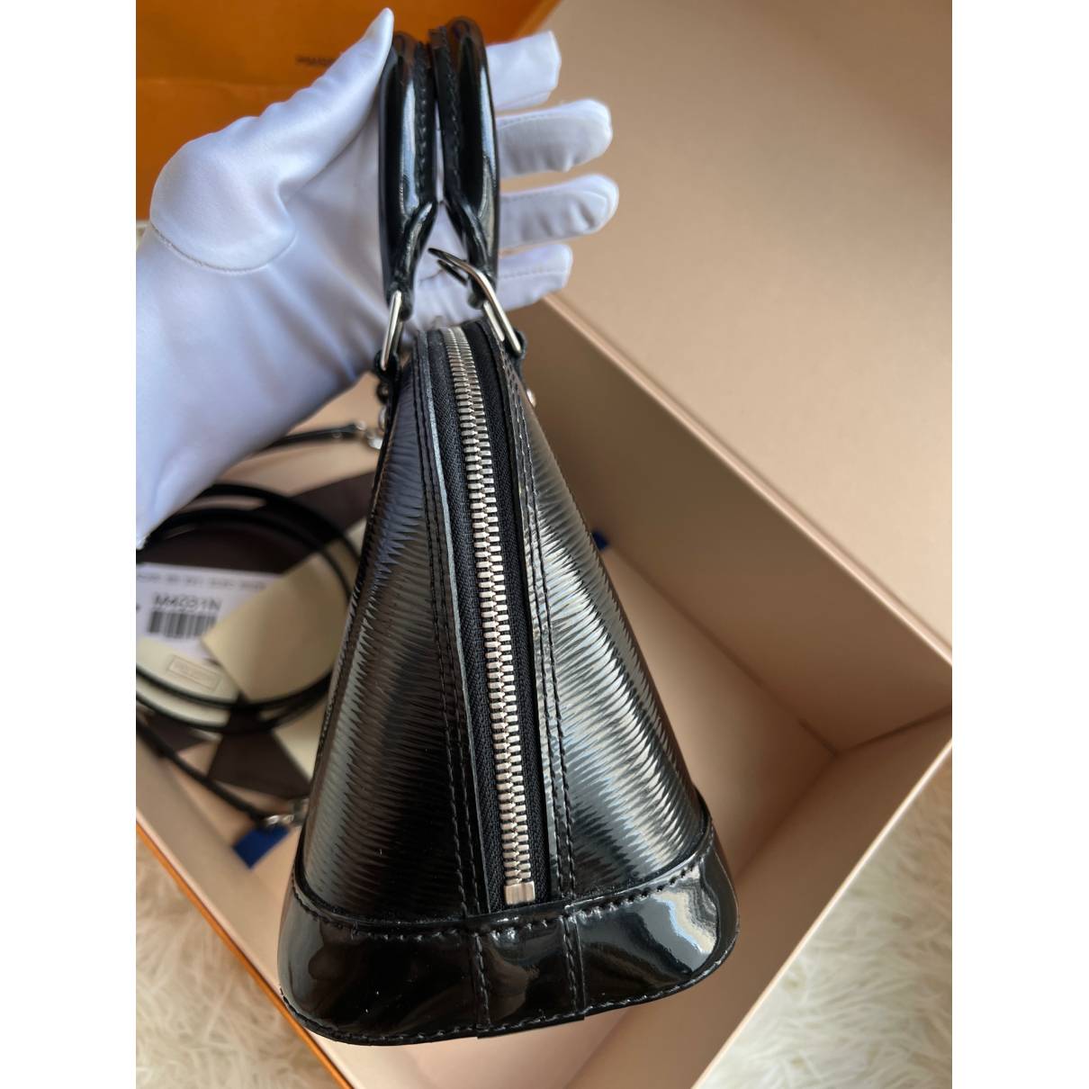 Louis Vuitton Alma Small Model Handbag in Black Patent Epi Leather
