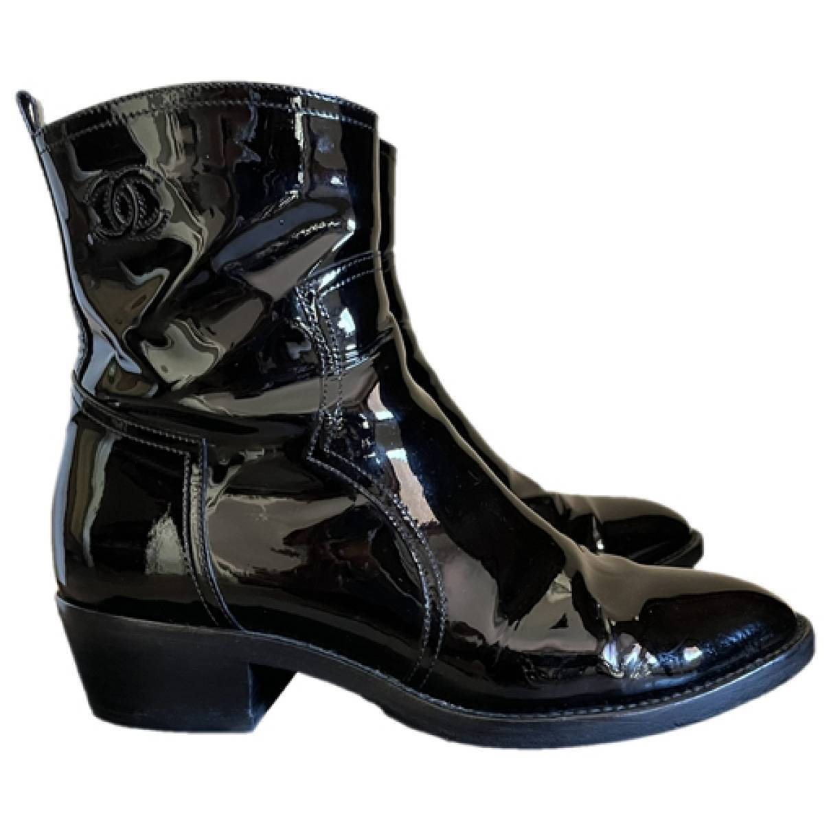 Patent leather western boots Chanel
