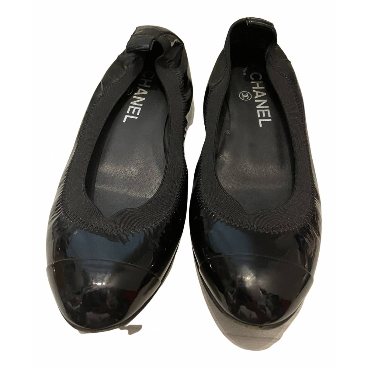 Patent leather ballet flats Chanel Black size 36 EU in Patent