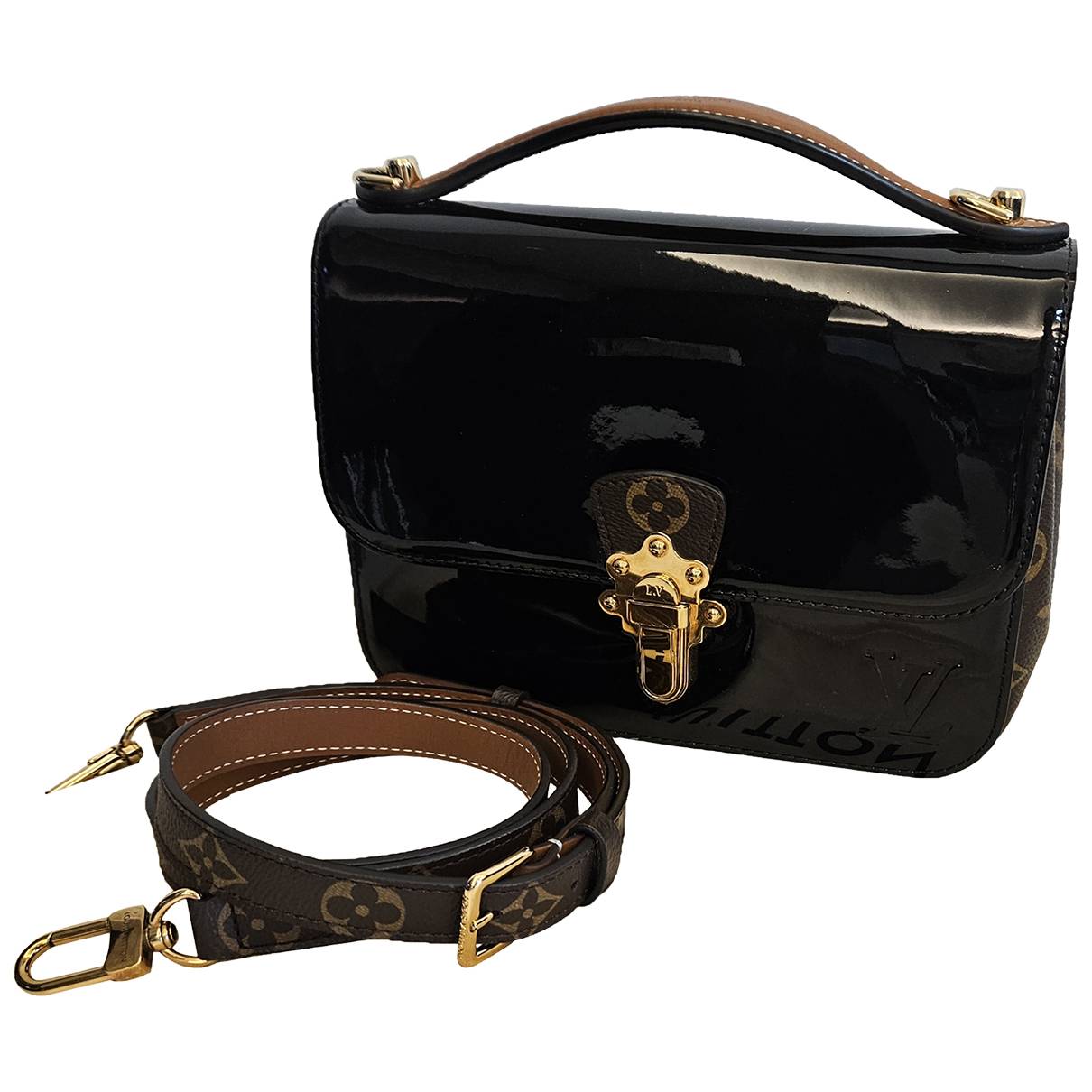 Louis Vuitton Cherrywood BB Patent Leather Shoulder Bag