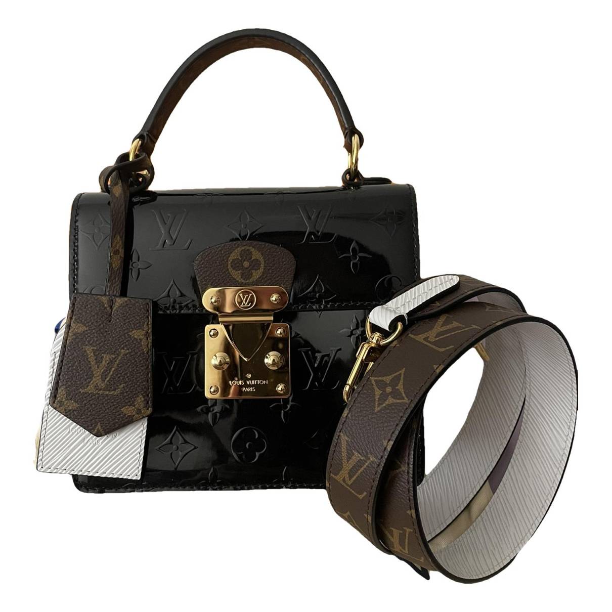 Spring street patent leather handbag Louis Vuitton Black in Patent leather  - 37183973