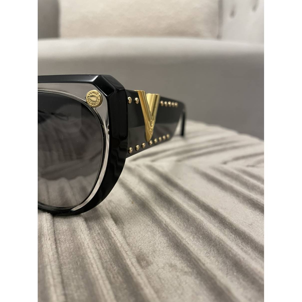 Louis Vuitton Black/Clear Acetate Oversized Sunglasses - Z0784W