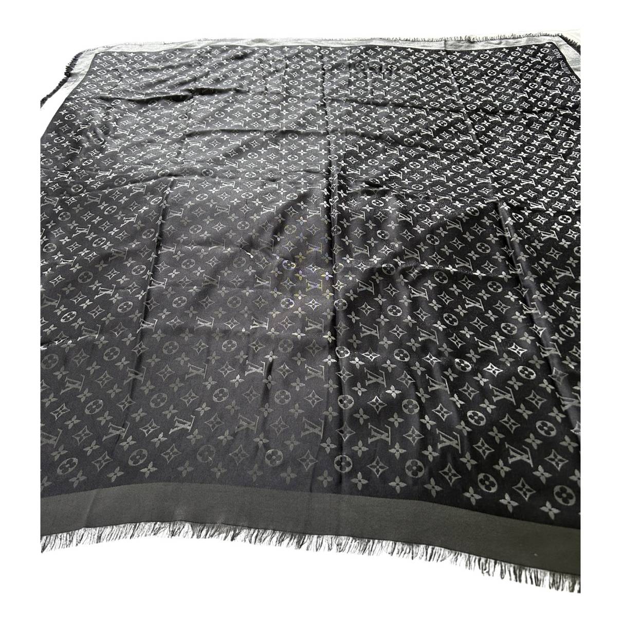 Châle monogram silk scarf Louis Vuitton Black in Silk - 36152045