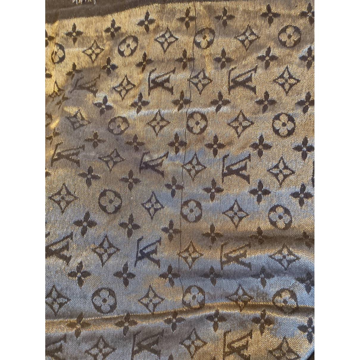 Châle monogram shine silk cheche Louis Vuitton Black in Silk - 36106917