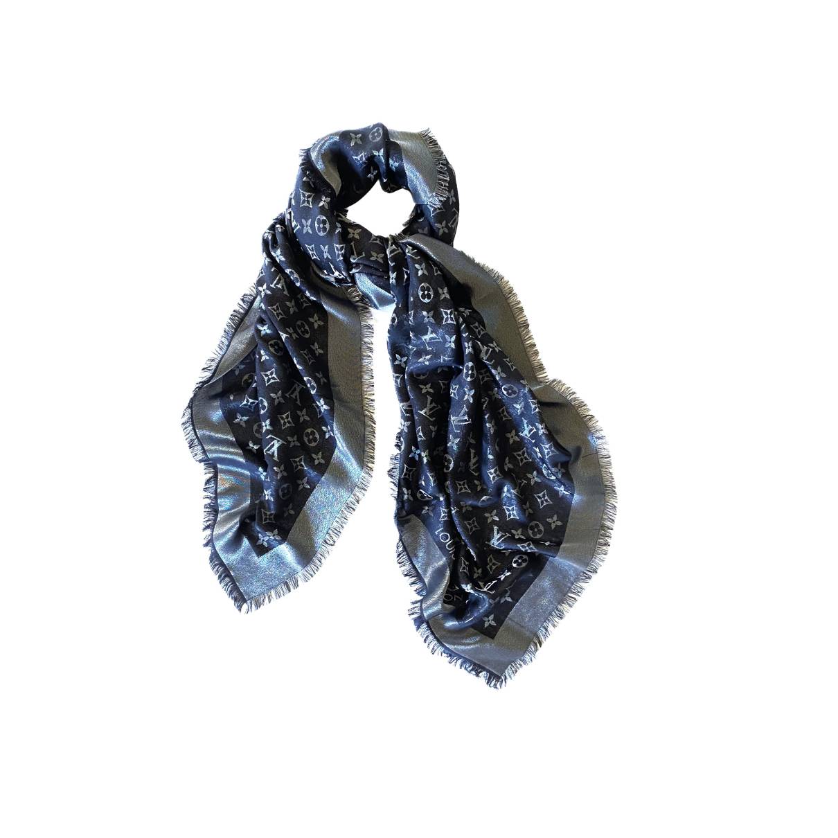 Châle monogram shine silk scarf Louis Vuitton Beige in Silk - 37979521