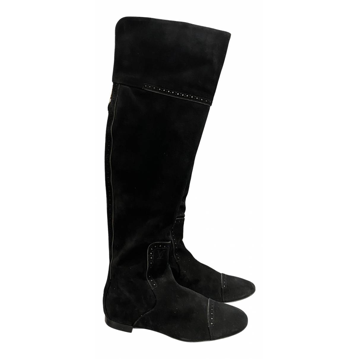 Boots Louis Vuitton Black size 38.5 EU in Suede - 32734291