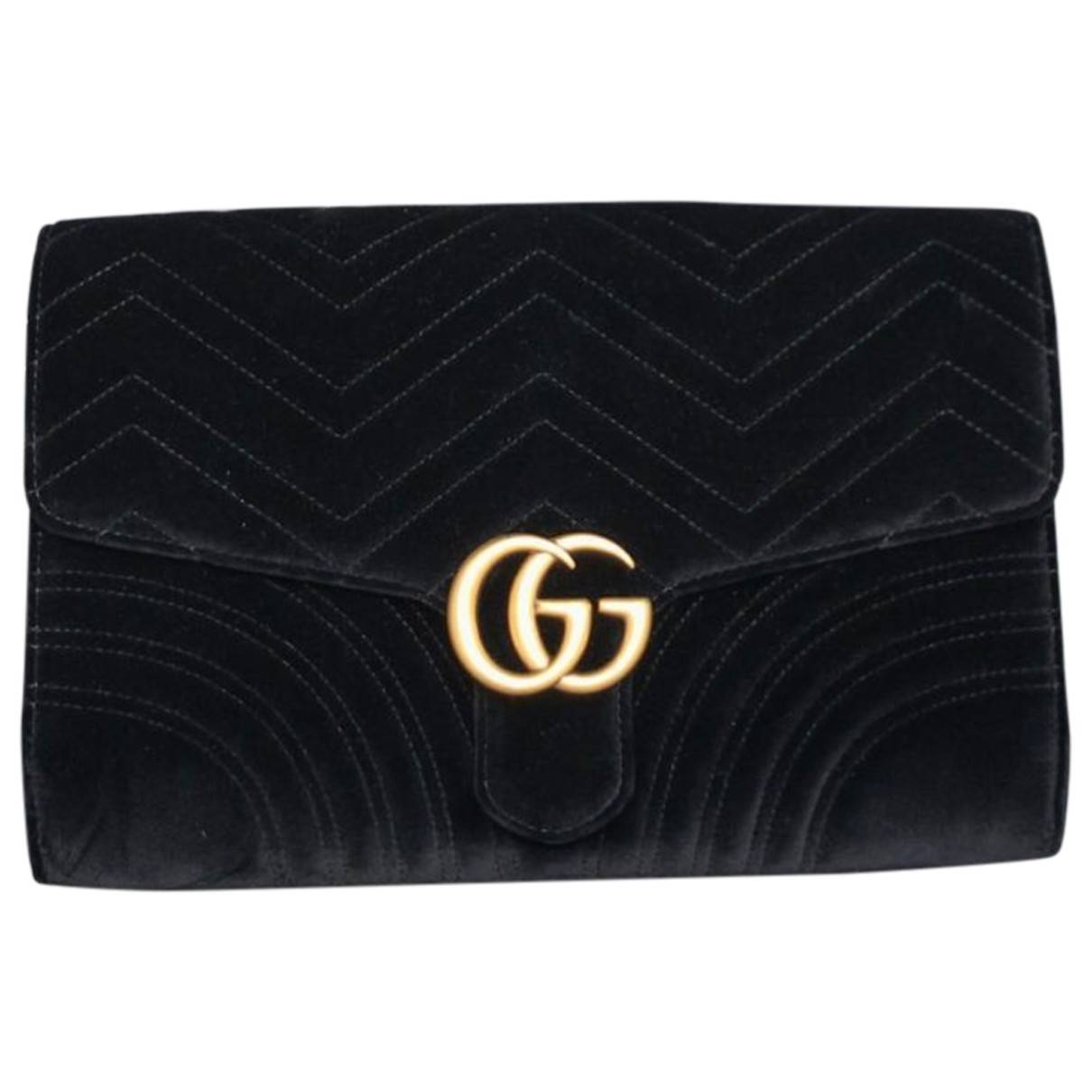 Marmont velvet clutch bag Gucci Black in Velvet - 25034191