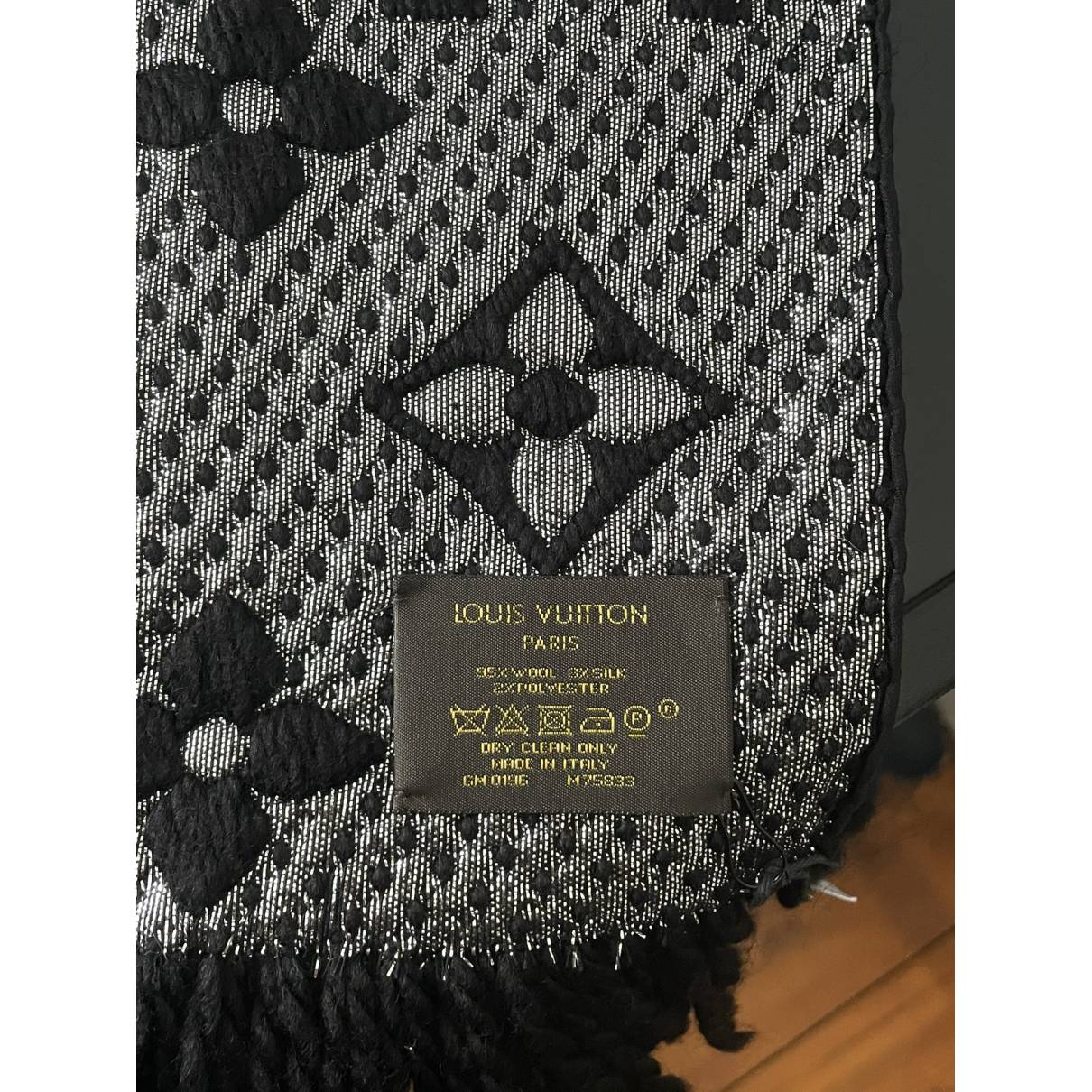 Louis Vuitton Black Logomania Wool & Silk Scarf Louis Vuitton