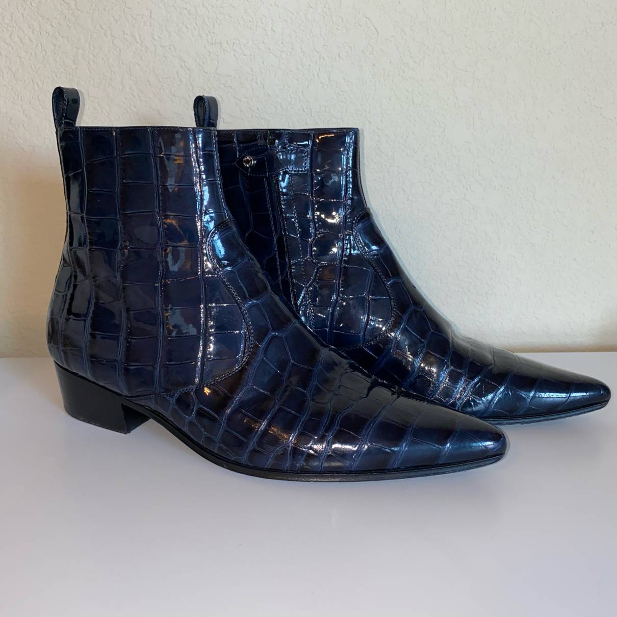 Alligator ankle boots Louis Vuitton Blue size 39 EU in Alligator