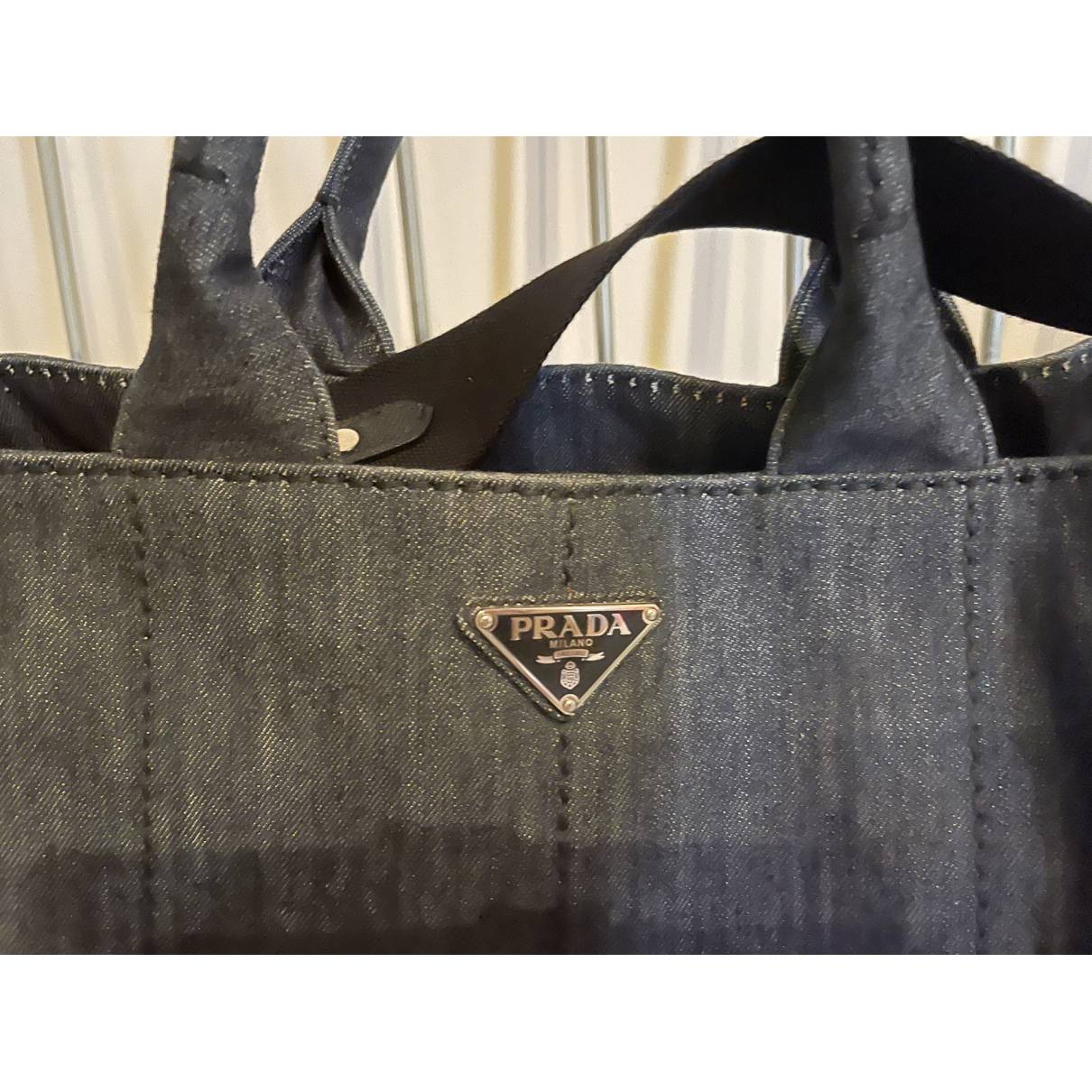 Prada - Authenticated Concept Handbag - Cloth Blue Plain for Women, Very Good Condition