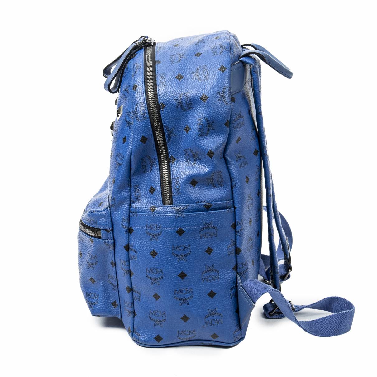 Cloth backpack MCM Blue in Cloth - 31113878