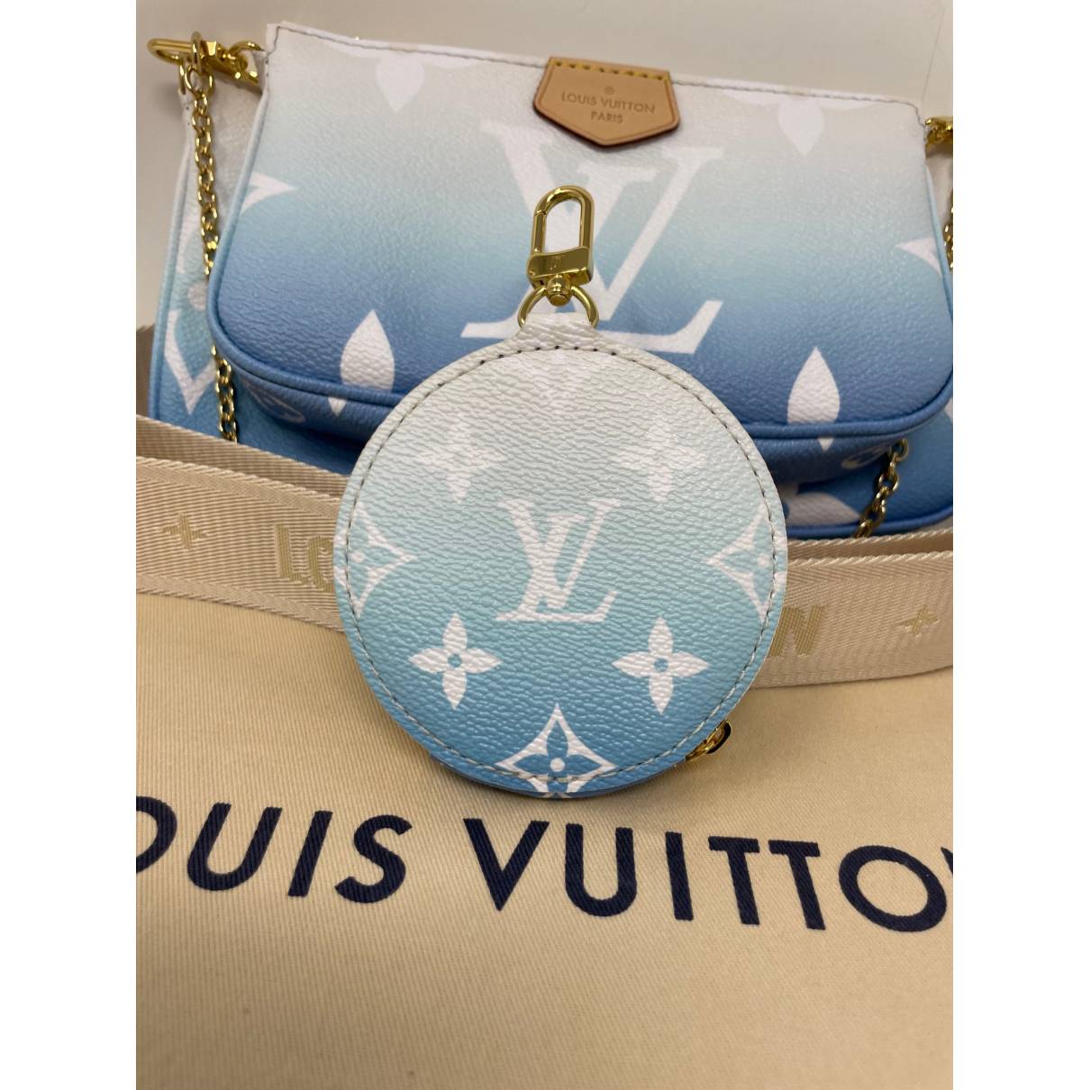 Multi pochette accessoires cloth crossbody bag Louis Vuitton Blue in Cloth  - 25251080