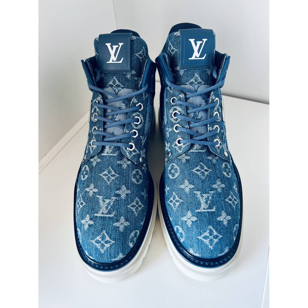 Louis Vuitton - Authenticated Oberkampf Boots - Cloth Blue for Men, Never Worn