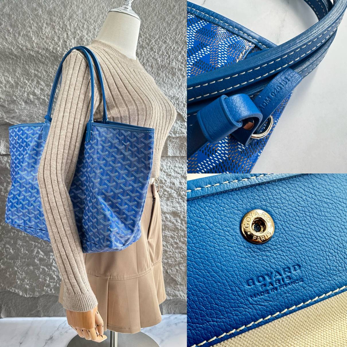 Cloth satchel Louis Vuitton Blue in Cloth - 28850644