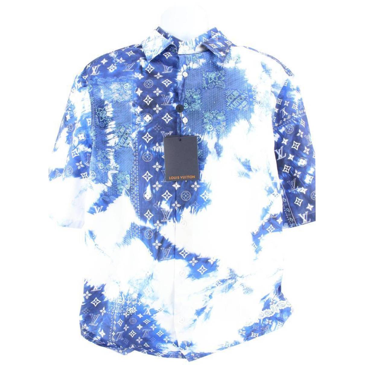 T-shirt Louis Vuitton Blue size S International in Cotton - 24840381