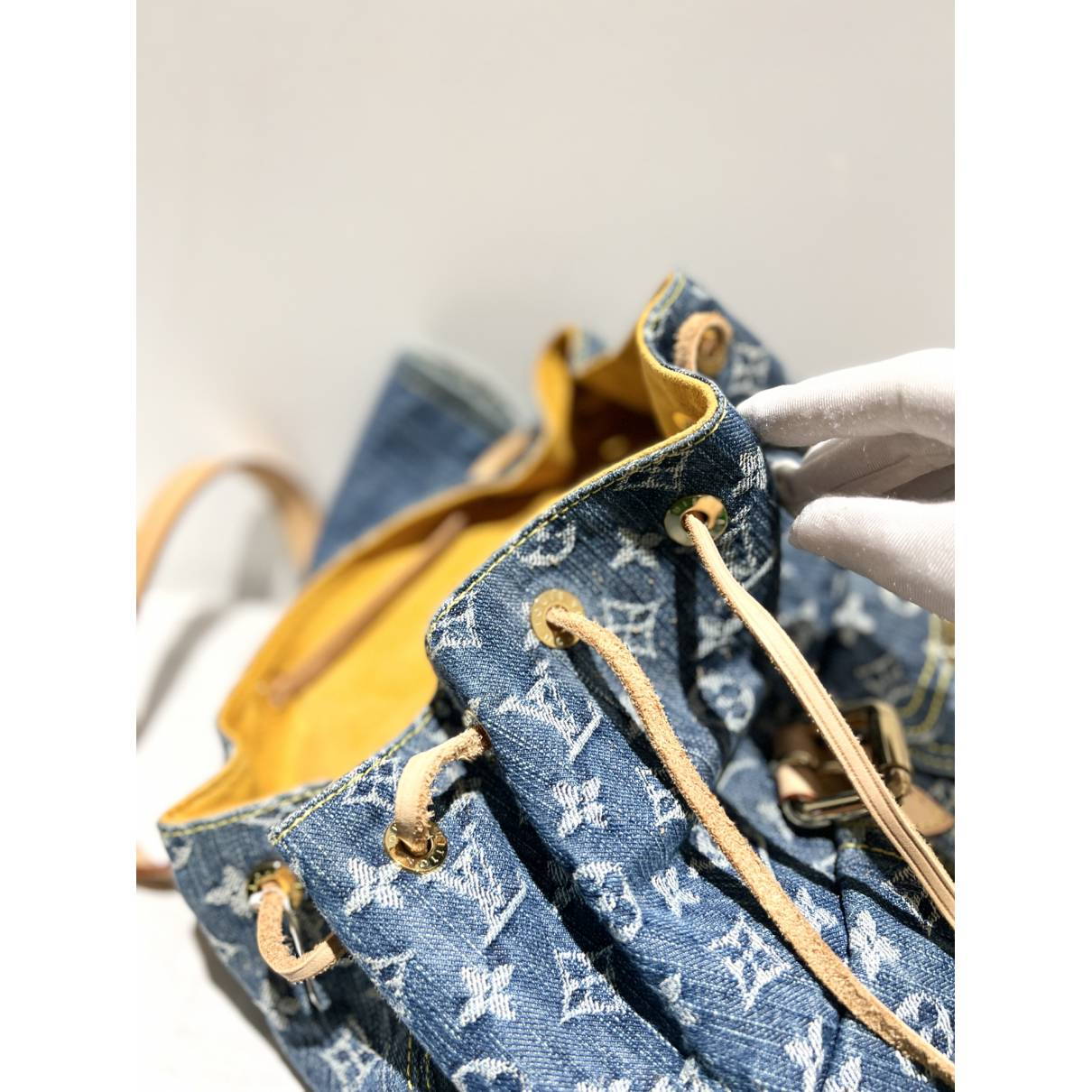 Montsouris vintage backpack Louis Vuitton Blue in Denim - Jeans - 21329292
