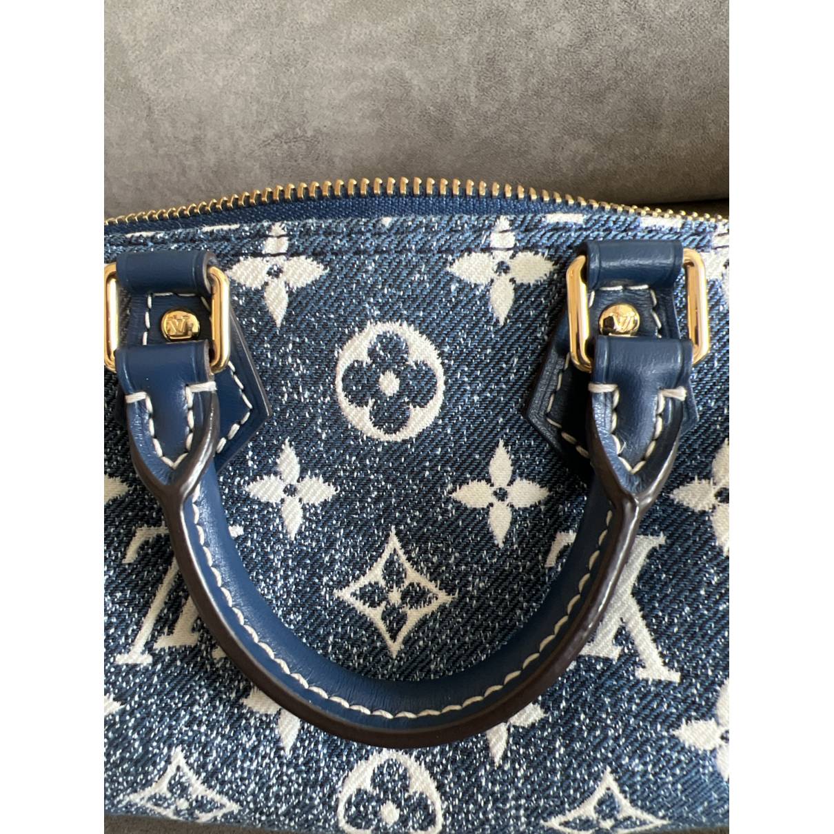 Nano speedy / mini hl handbag Louis Vuitton Blue in Denim - Jeans