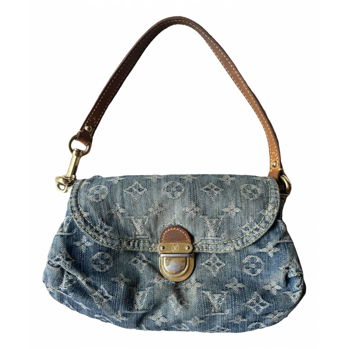Pleaty handbag Louis Vuitton Blue in Denim - Jeans - 35817705