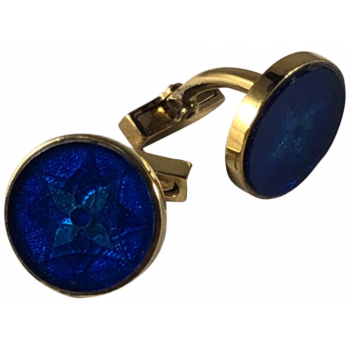 Cufflinks Louis Vuitton Blue in Gold plated - 26047564