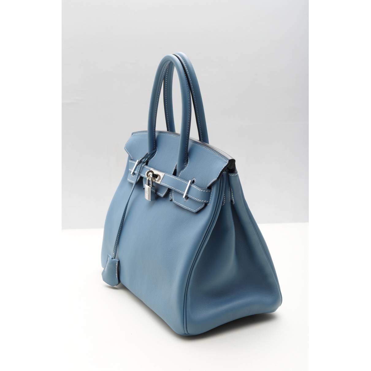 Hermès Birkin 30 Light blue leather silver hardware bag at 1stDibs