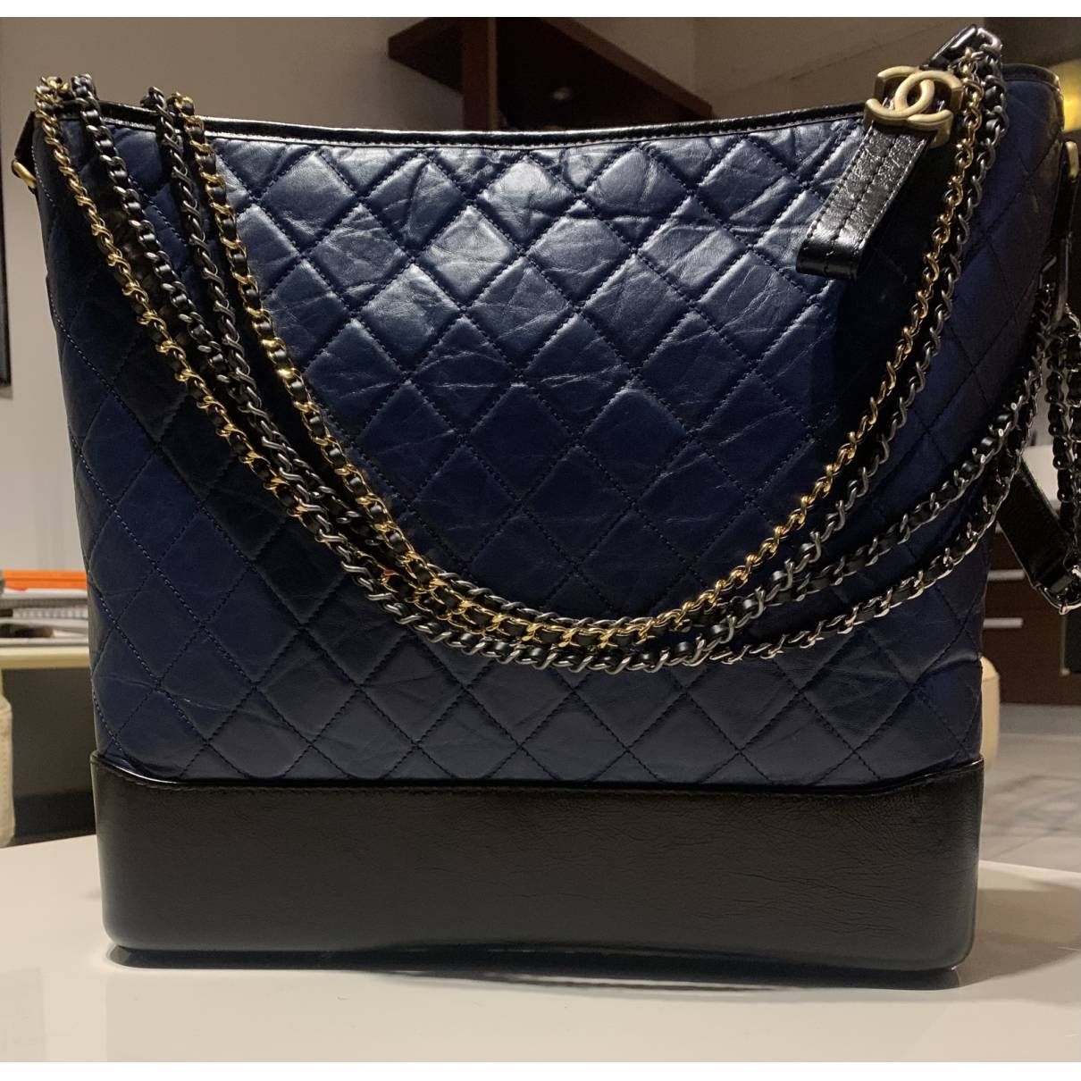 Chanel Blue Medium Gabrielle Suede Shoulder Bag Multiple colors Leather  Pony-style calfskin ref.302844 - Joli Closet