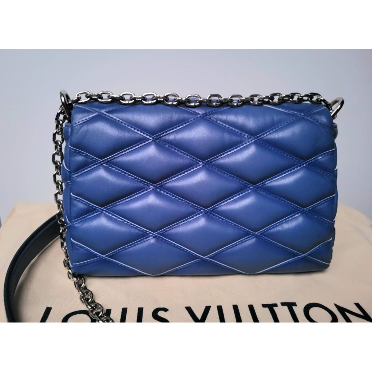 Go 14 leather handbag Louis Vuitton Blue in Leather - 30329346