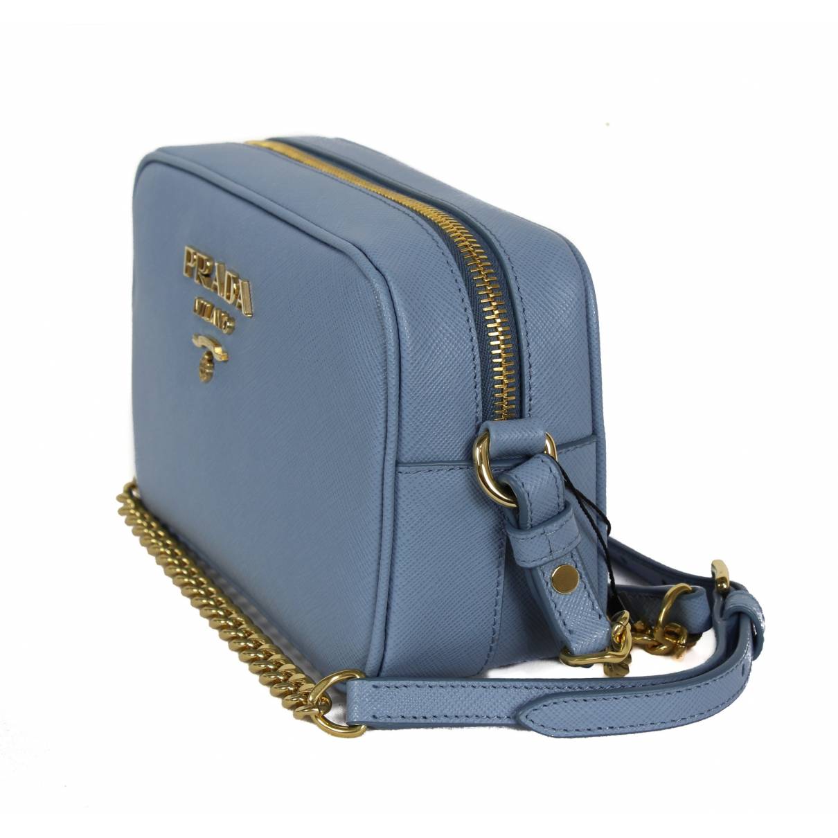 Light frame leather handbag Prada Blue in Leather - 27457681