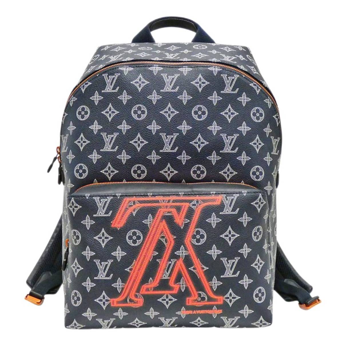 Leather backpack Louis Vuitton Blue in Leather - 30553179