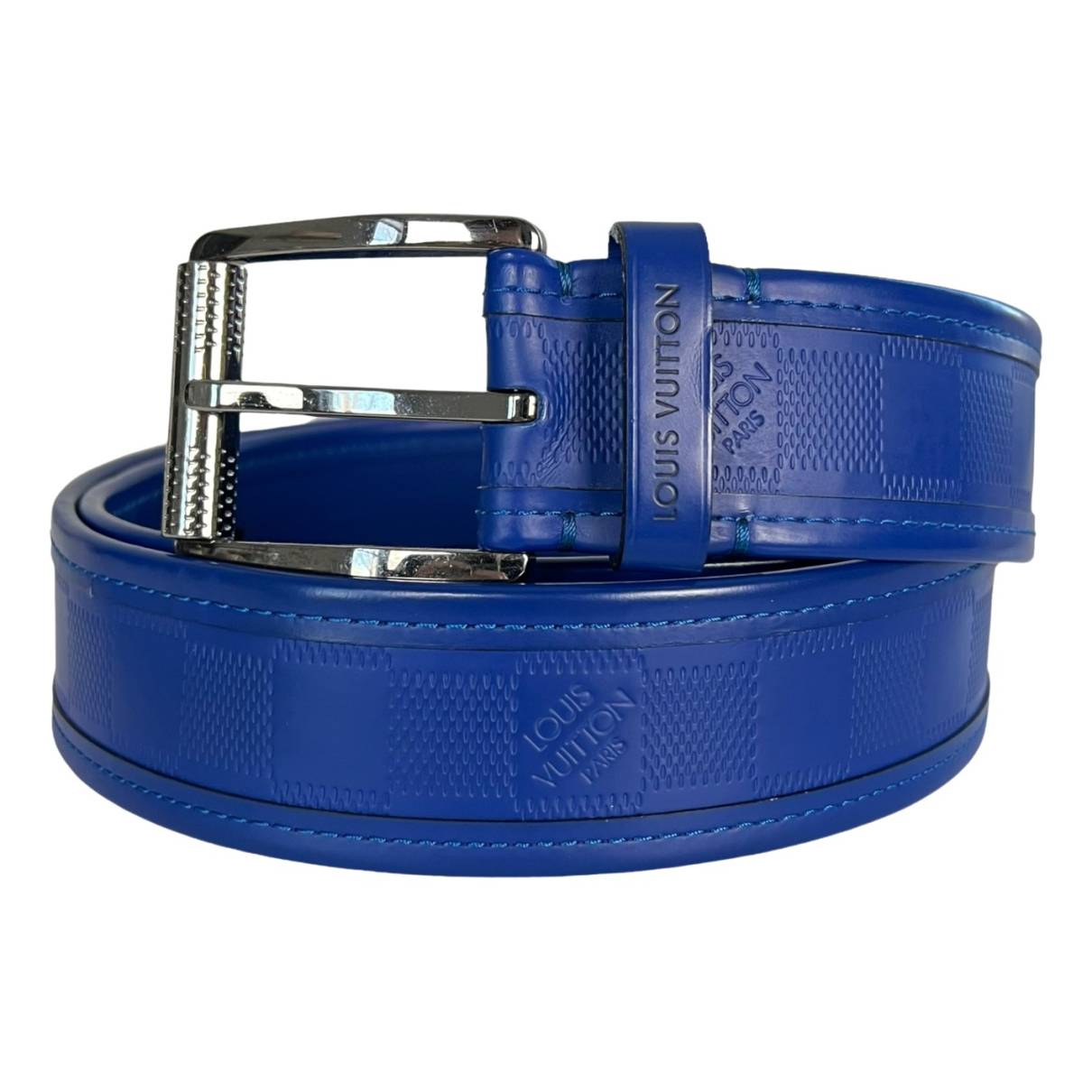 Leather belt Louis Vuitton Blue size 95 cm in Leather - 28603481