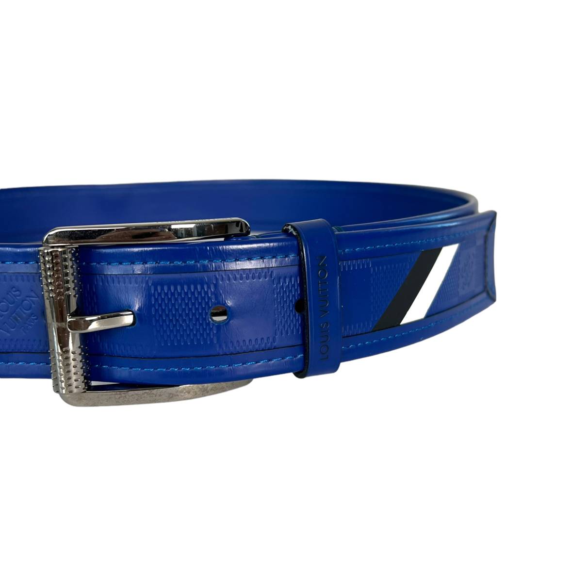 Louis Vuitton - Authenticated Belt - Leather Blue for Men, Good Condition