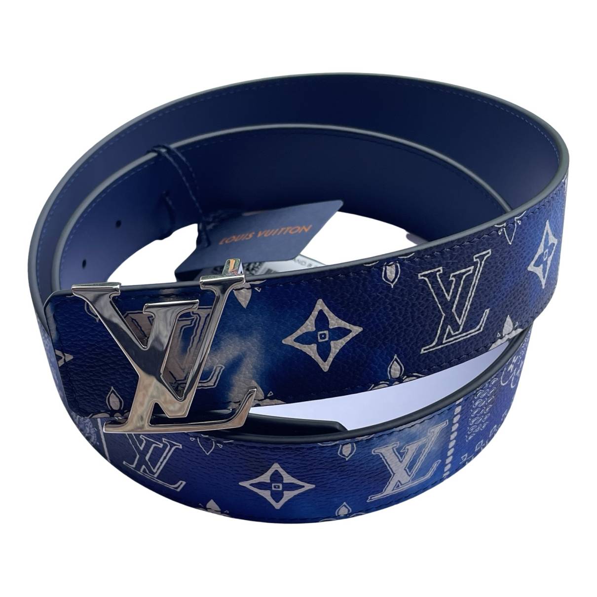 Louis Vuitton LV Initials MNG Bandana 40MM Reversible Belt Blue for Men