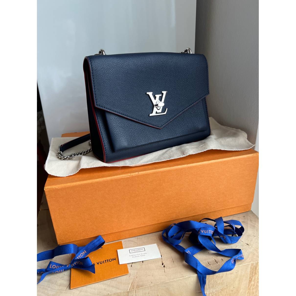 Mylockme leather handbag Louis Vuitton Blue in Leather - 36960059