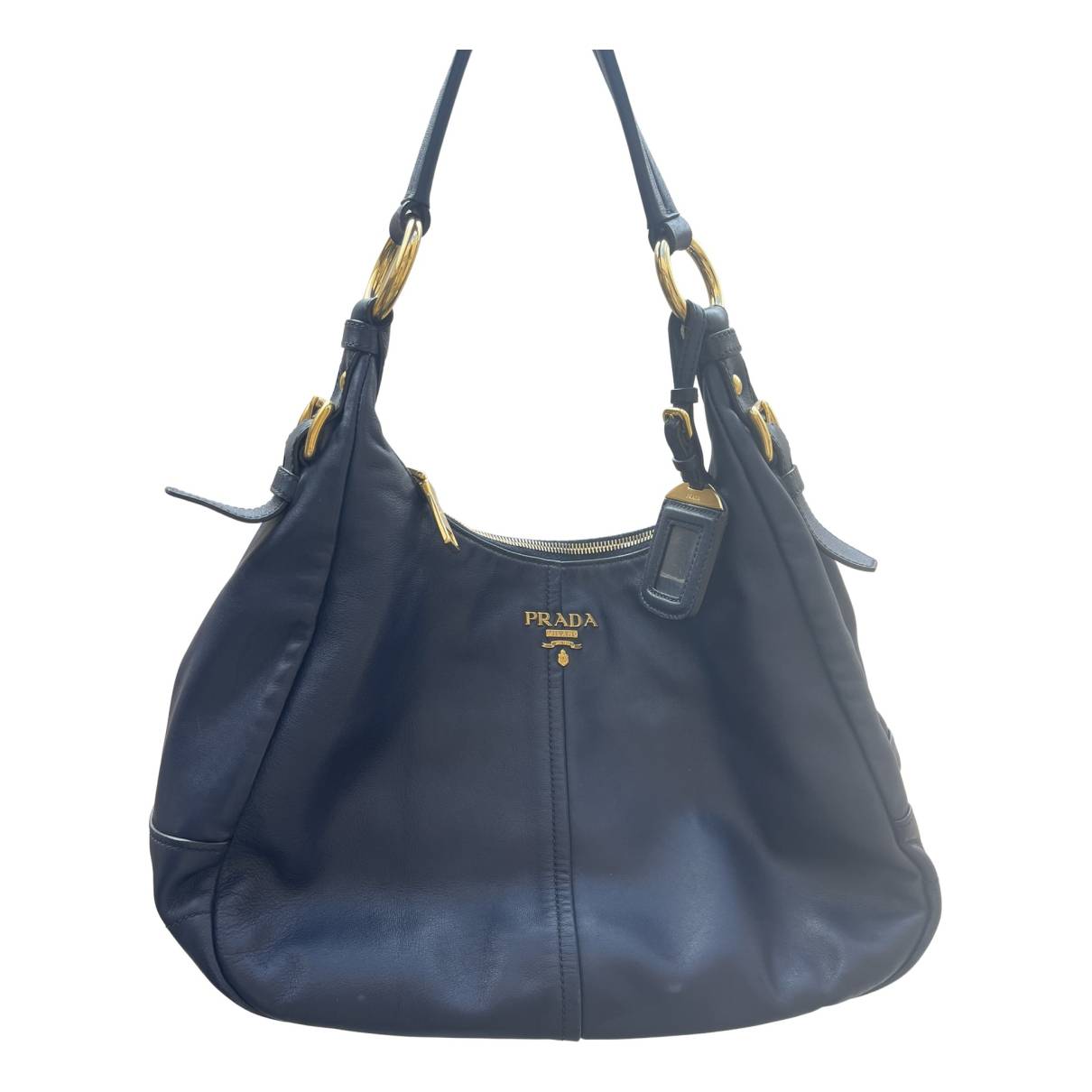 Leather handbag Prada Blue in Leather - 31680692