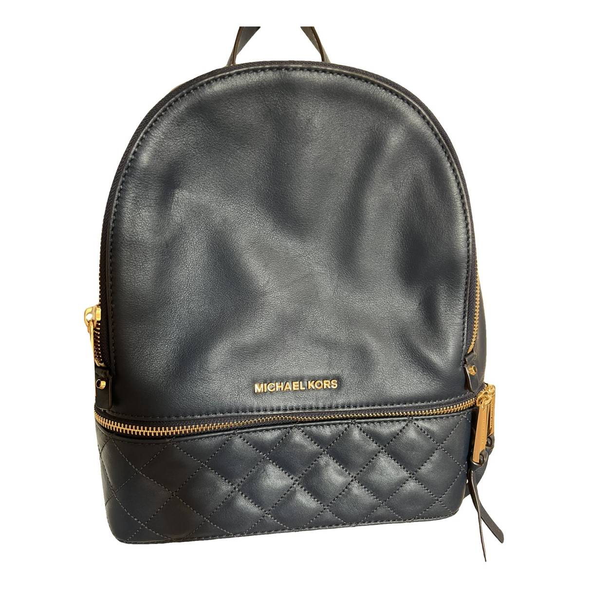 Rhea leather backpack Michael Kors Blue in Leather - 34667619