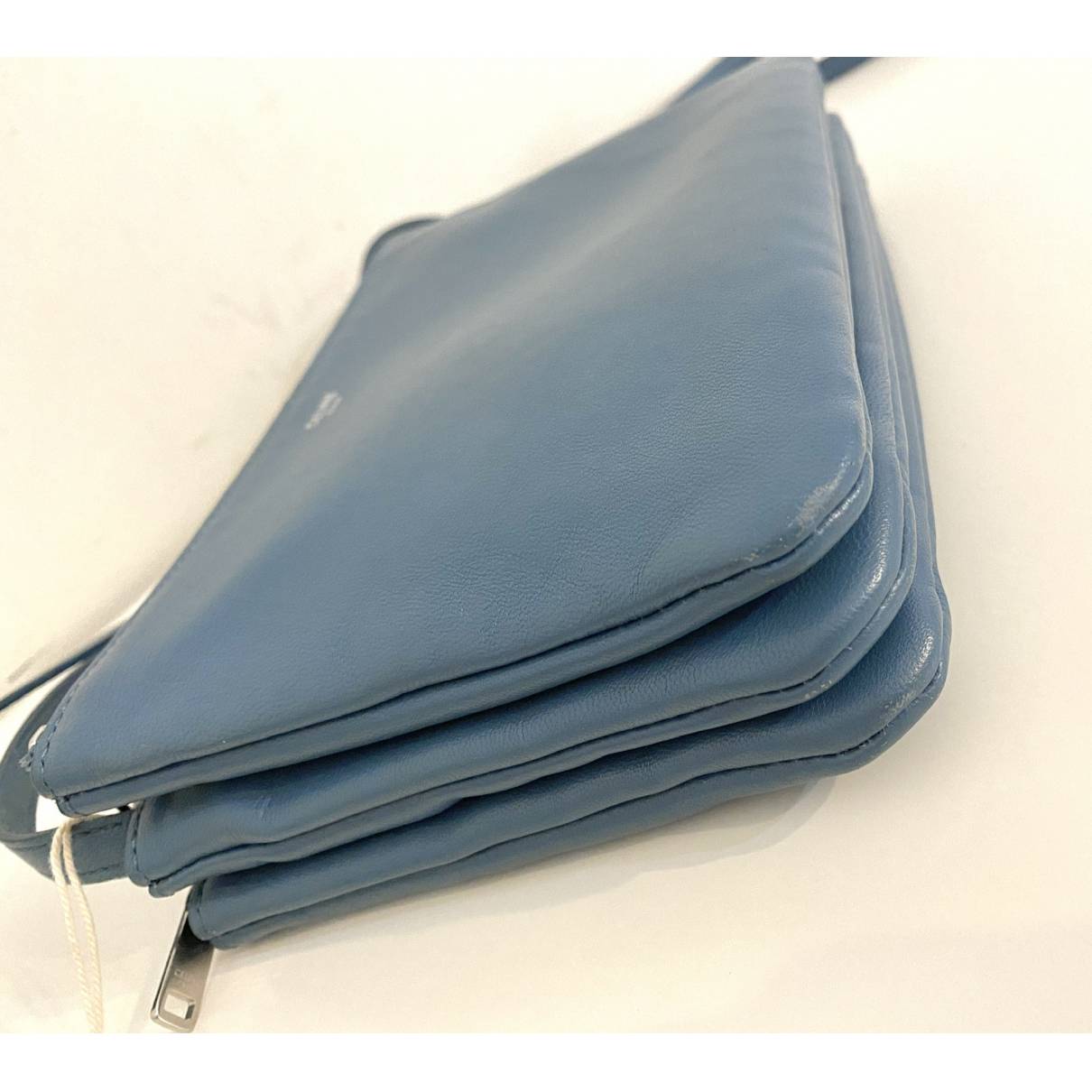 CELINE Trio Bag Large Shoulder bag Color Blue Leather Ladies branded