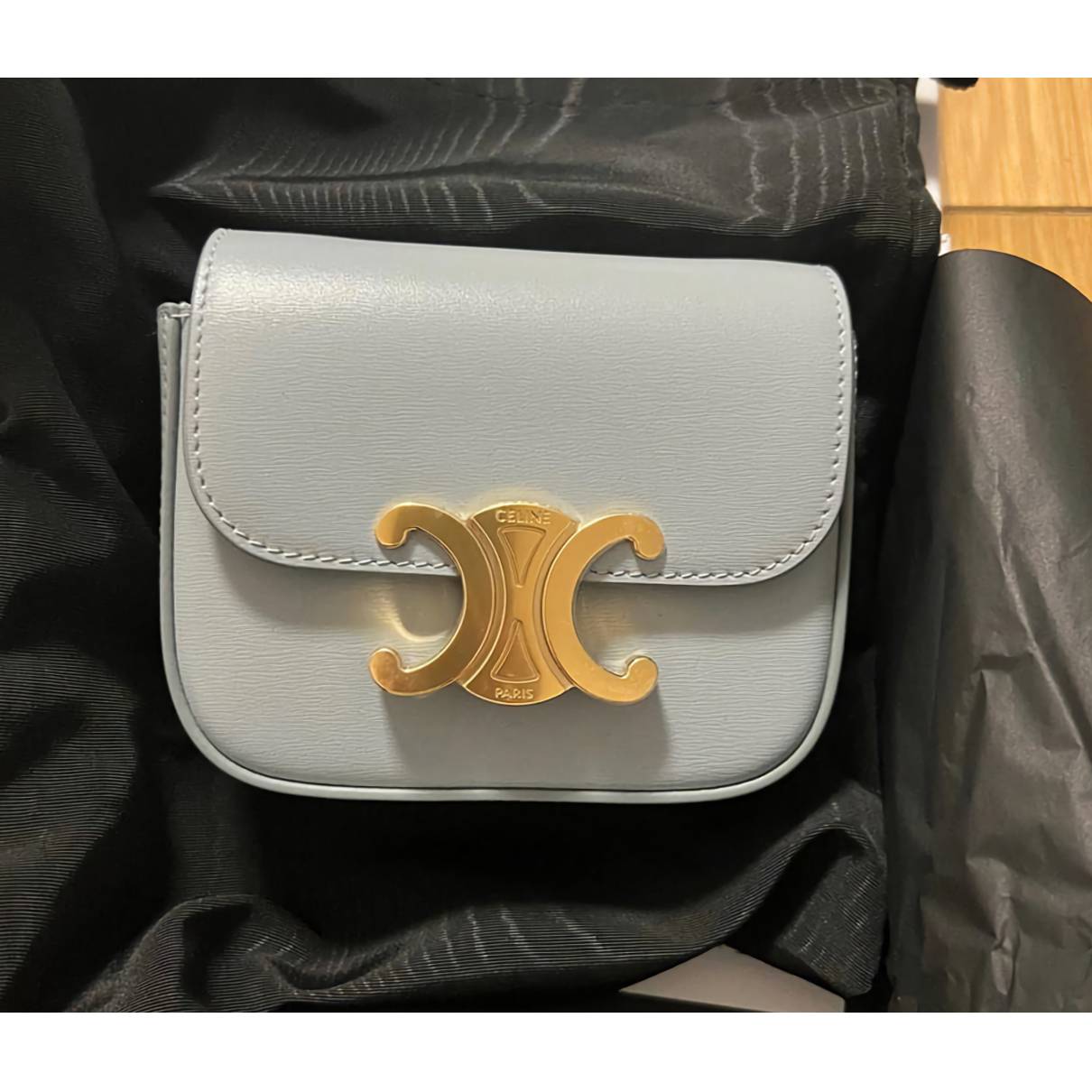 Triomphe leather handbag Celine Blue in Leather - 31994113