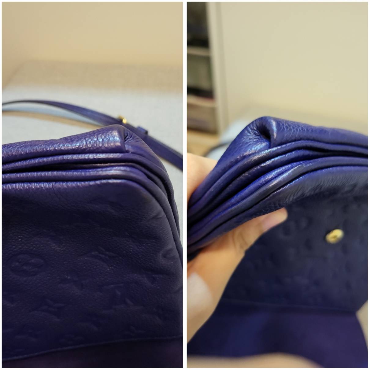Louis Vuitton - Authenticated Twice Handbag - Leather Blue Plain for Women, Very Good Condition