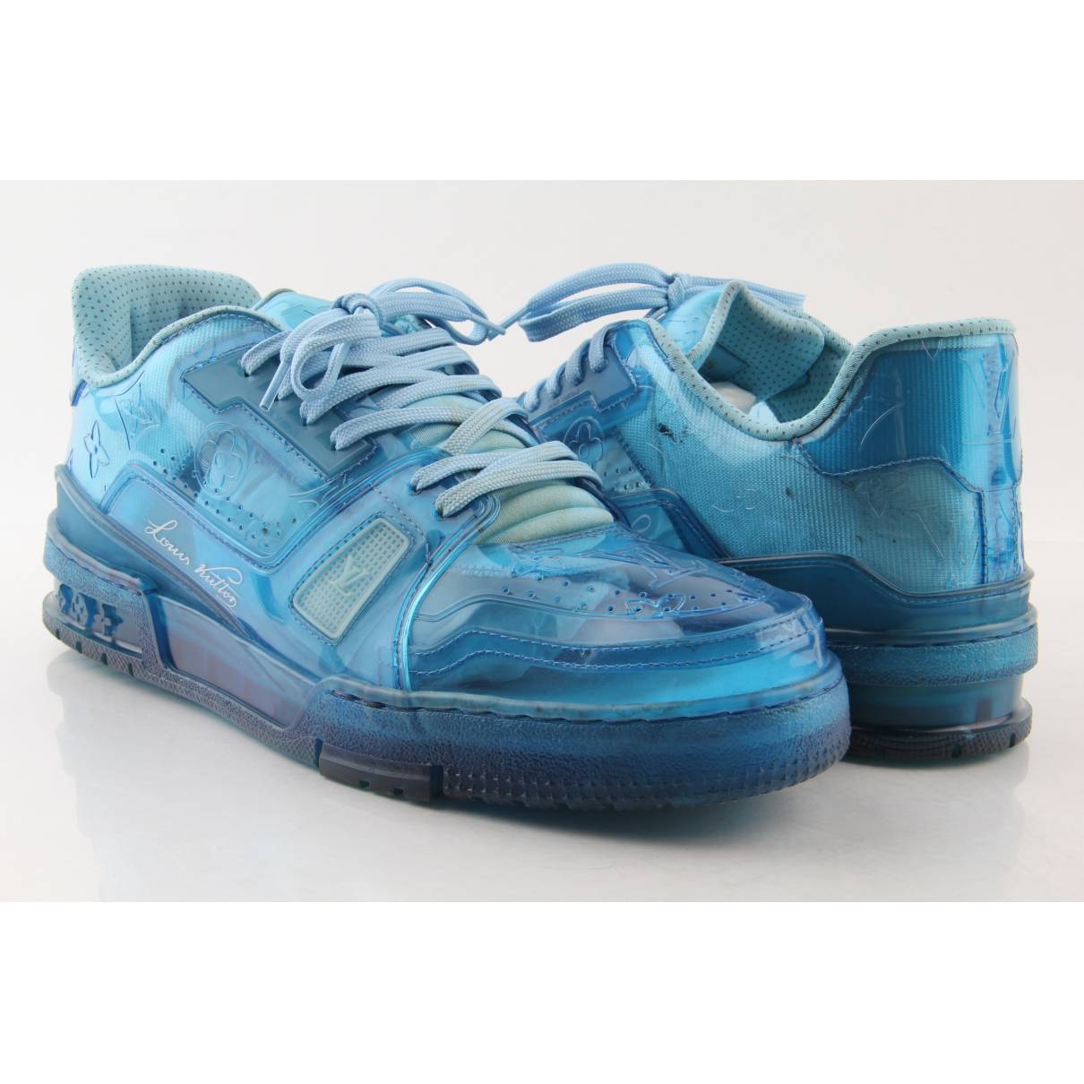 Lv trainer low trainers Louis Vuitton Blue size 9 UK in Other