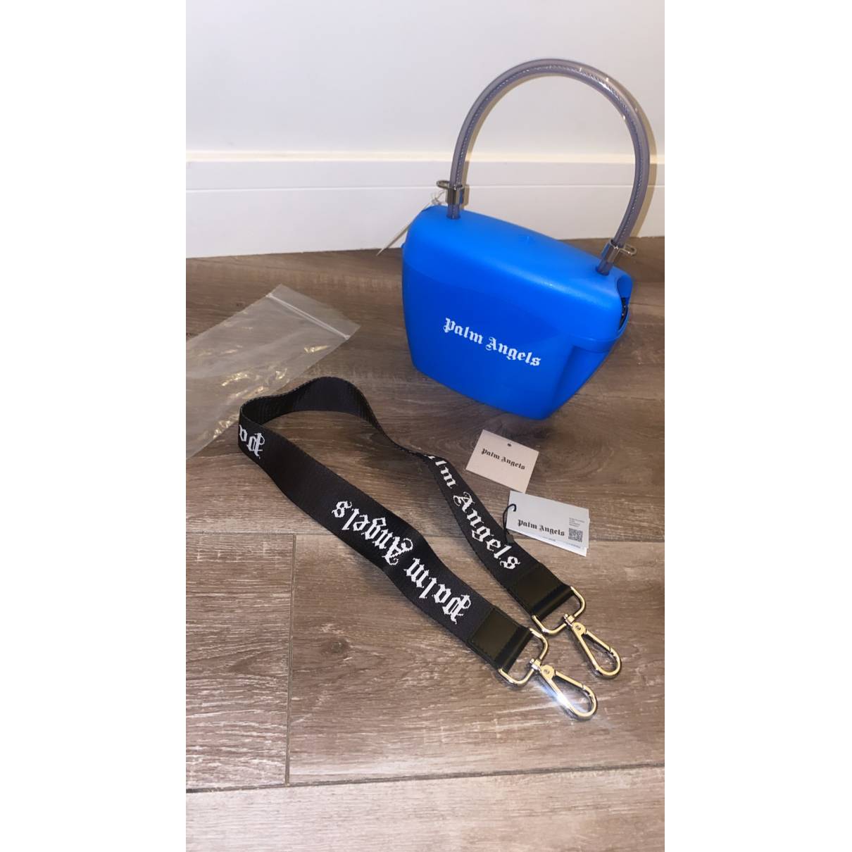 STRAP PADLOCK BAG in blue - Palm Angels® Official