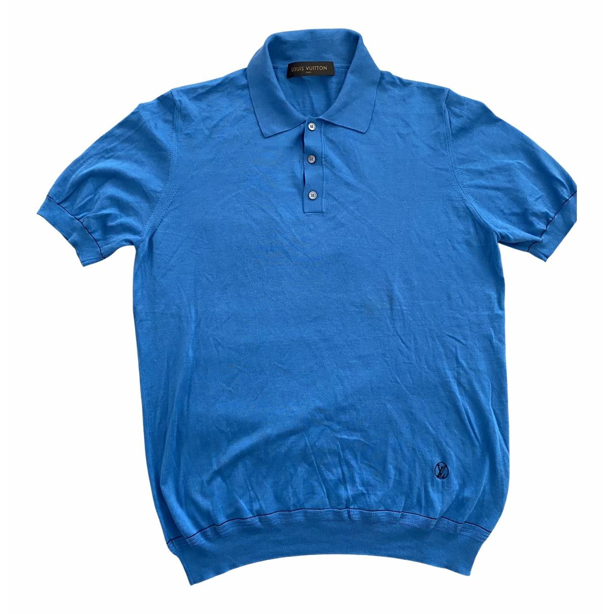 Silk polo shirt Louis Vuitton Blue size L International in Silk - 22803537
