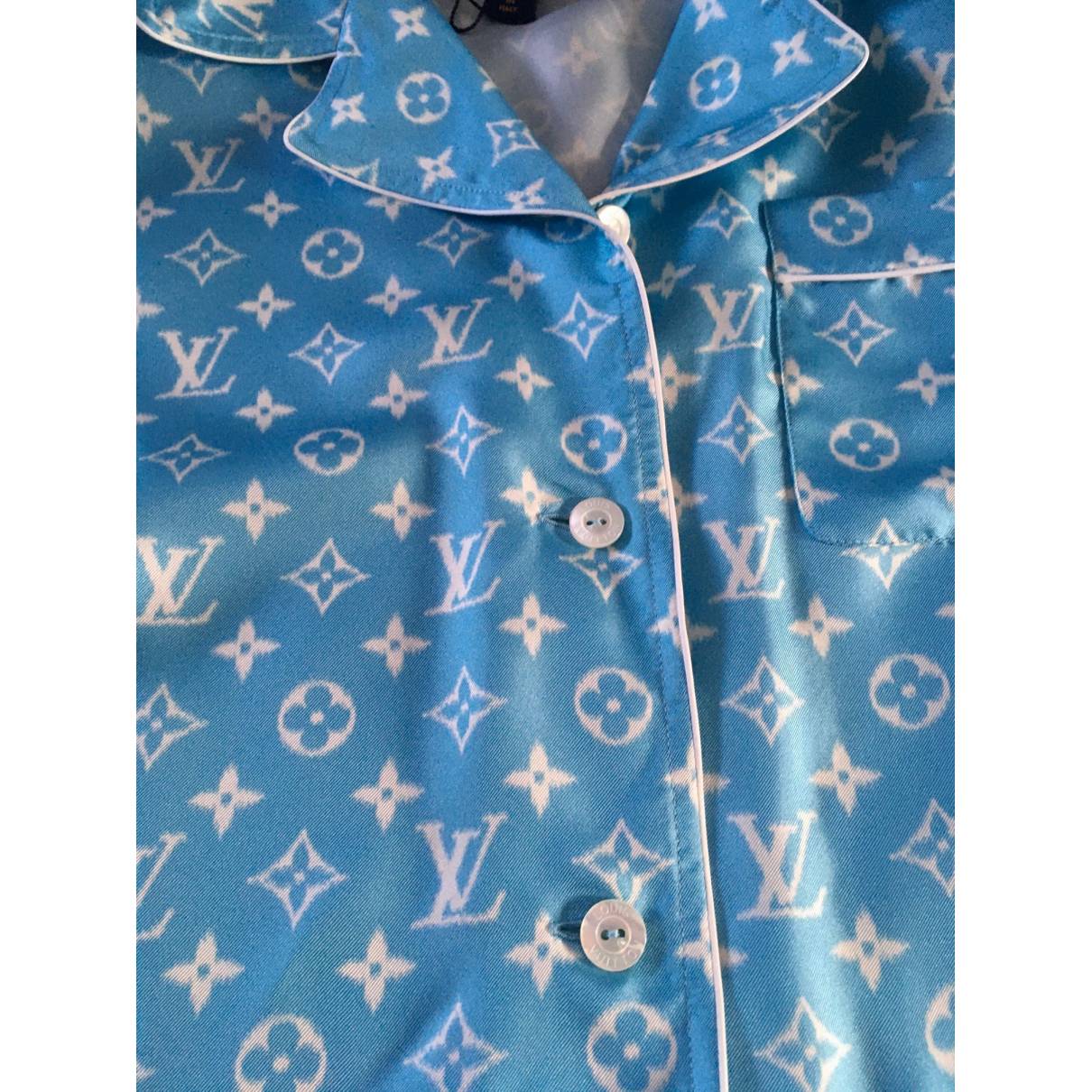 Louis Vuitton - Authenticated Top - Silk Blue for Women, Never Worn, with Tag