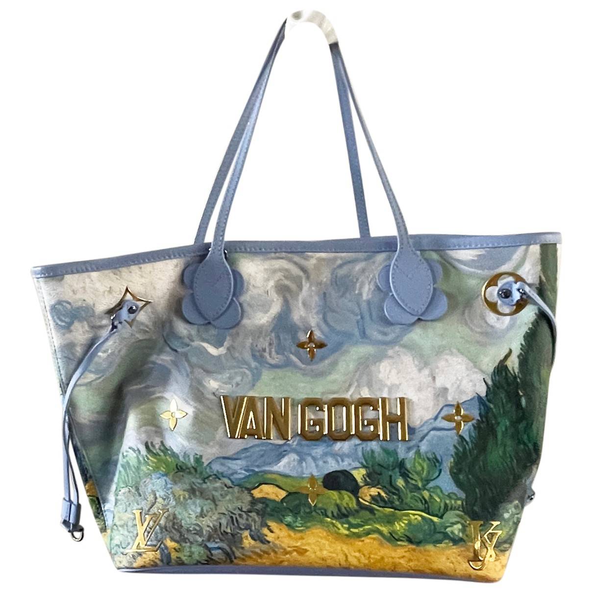 Neverfull vegan leather tote Louis Vuitton Blue in Vegan leather