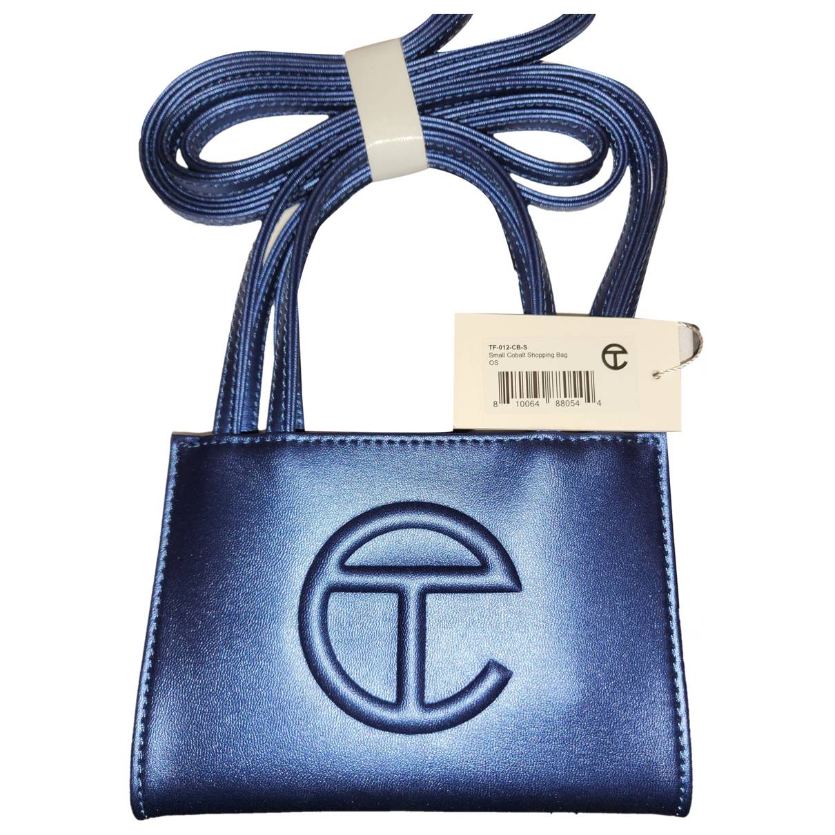 Small shopping bag vegan leather tote Telfar Blue in Vegan leather