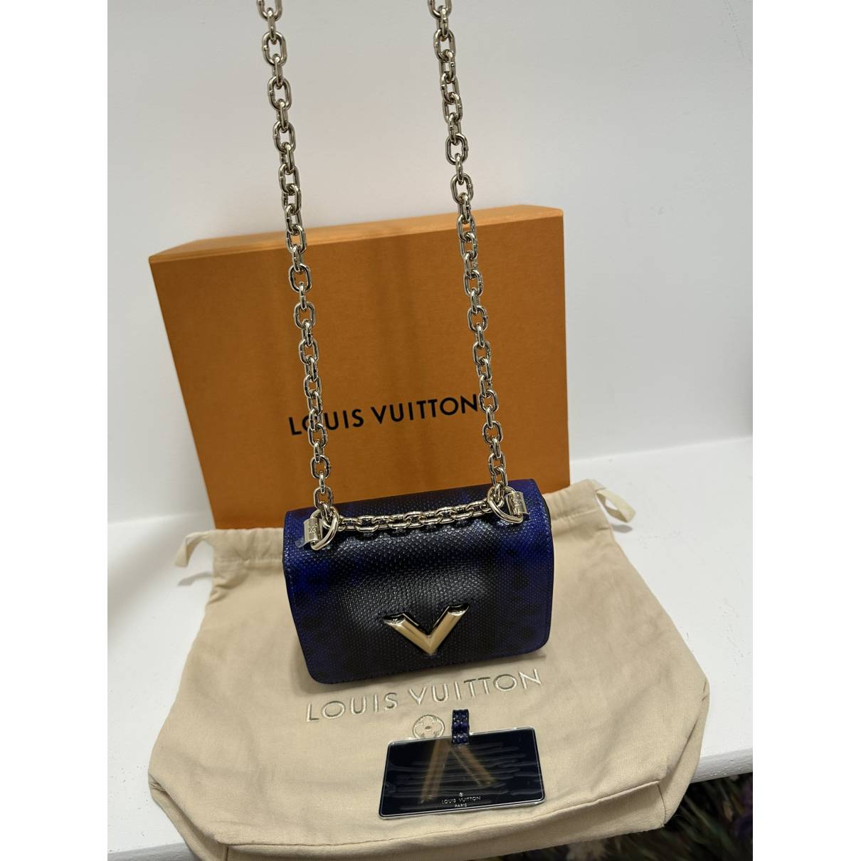 Louis Vuitton - Authenticated Twist Handbag - Water Snake Blue Snakeskin for Women, Never Worn, with Tag