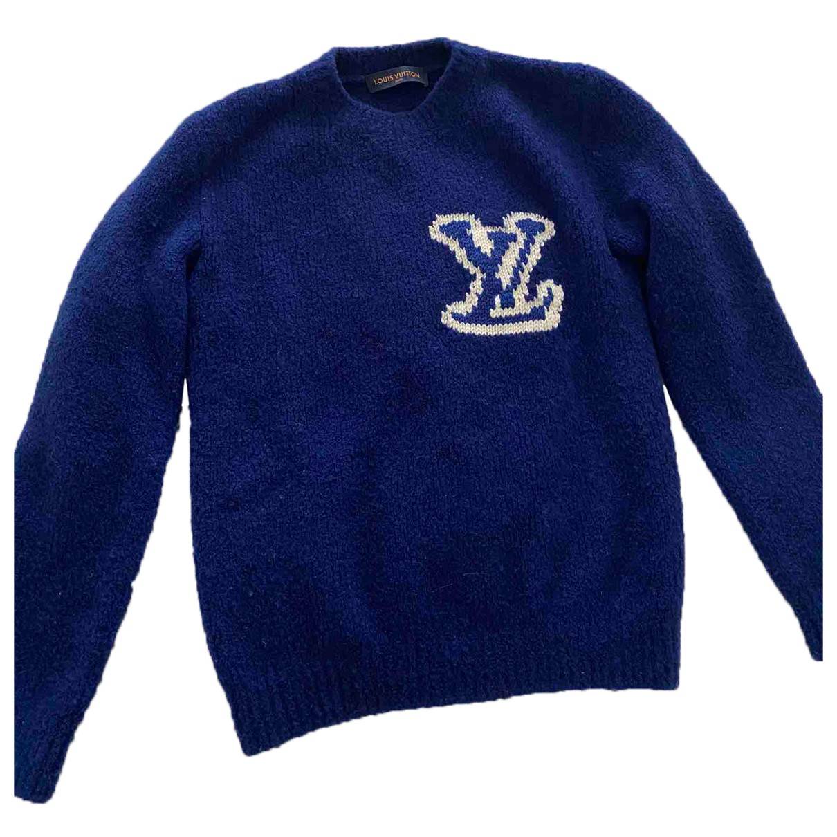 Wool knitwear Louis Vuitton Blue size L International in Wool