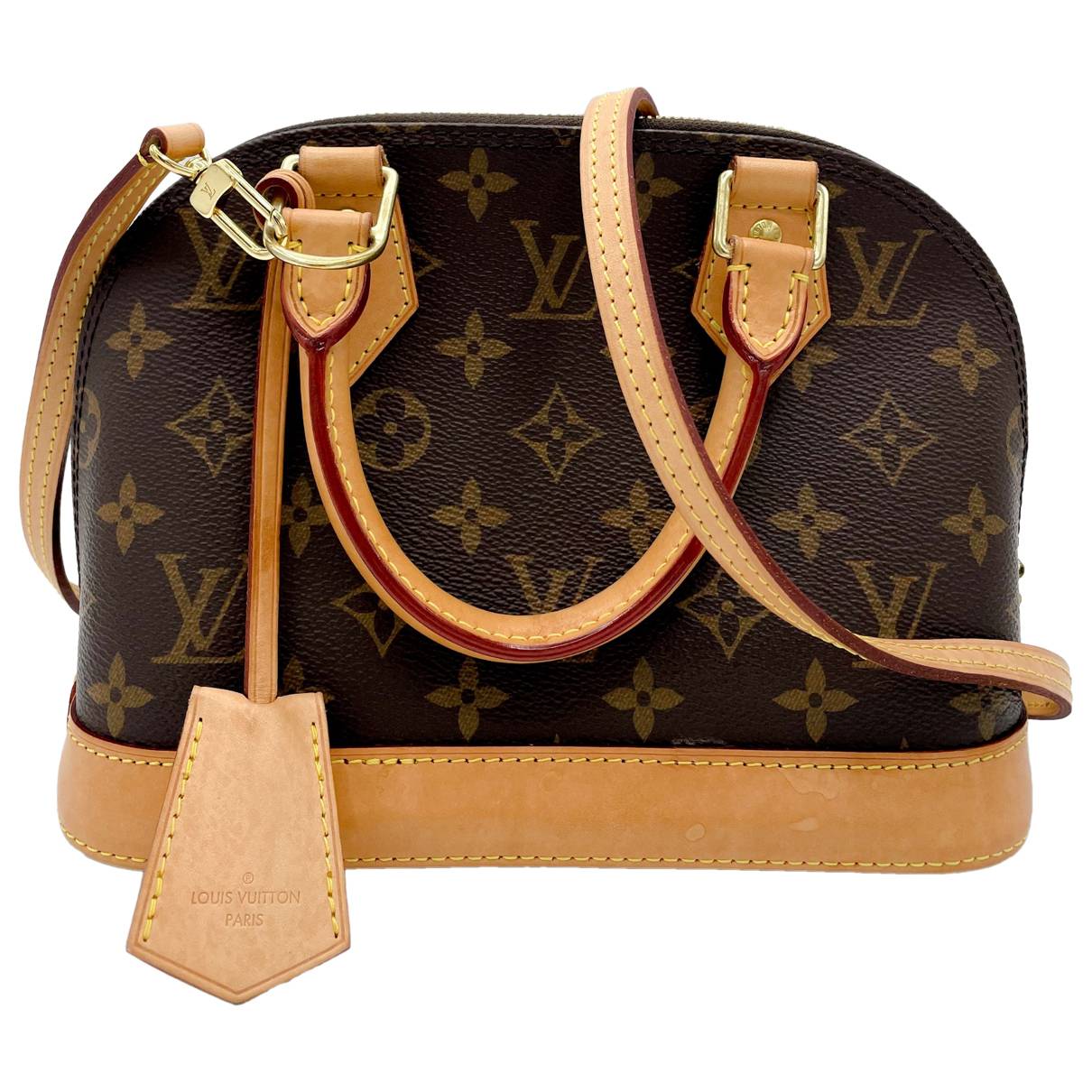 Louis+Vuitton+Alma+Fabric+Interior+Shoulder+Bag+BB+Red+Leather for