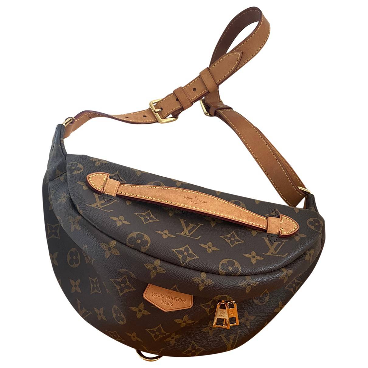 Bum bag / sac ceinture cloth handbag Louis Vuitton Brown in Cloth - 32347164