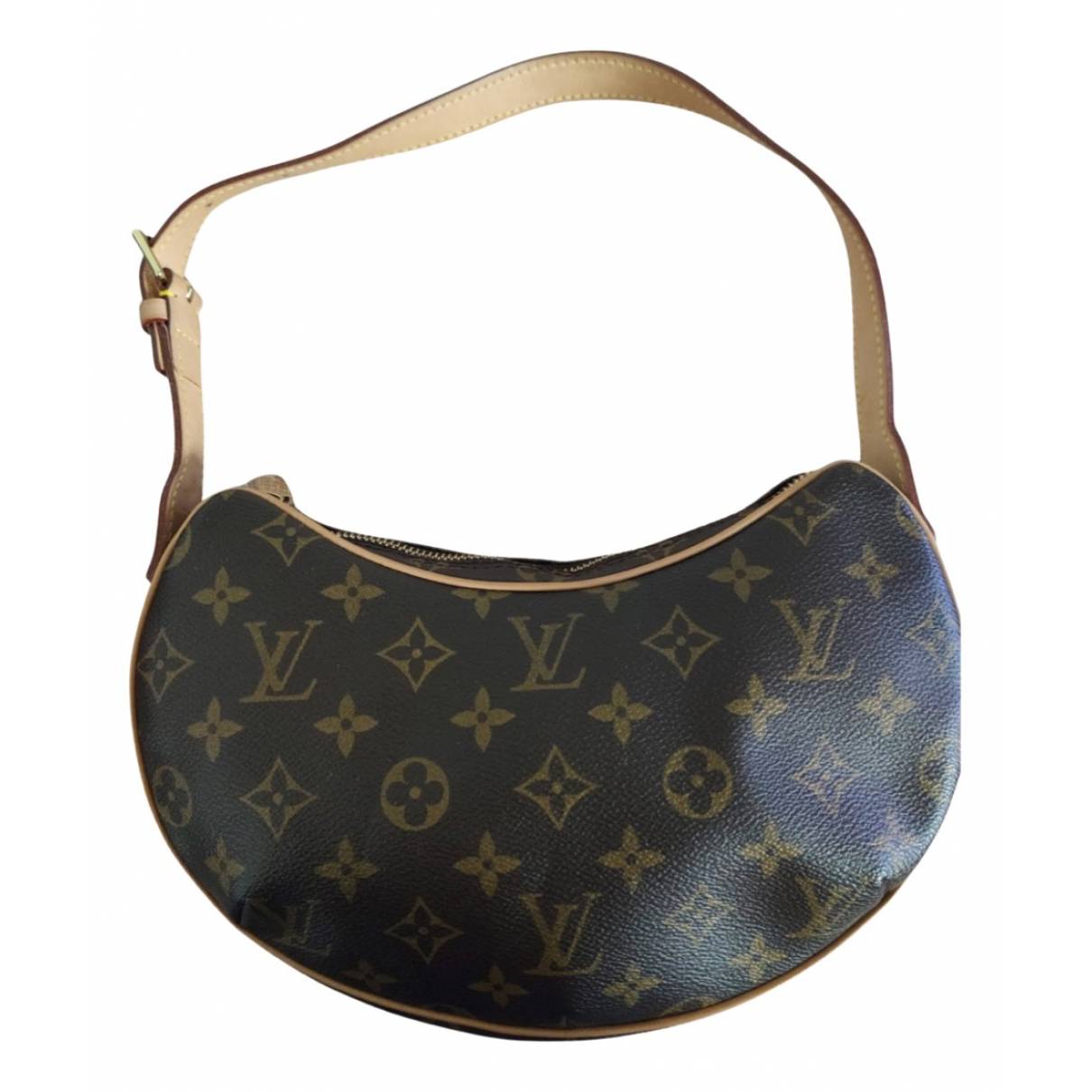 Croissant cloth handbag Louis Vuitton Brown in Cloth - 19720867